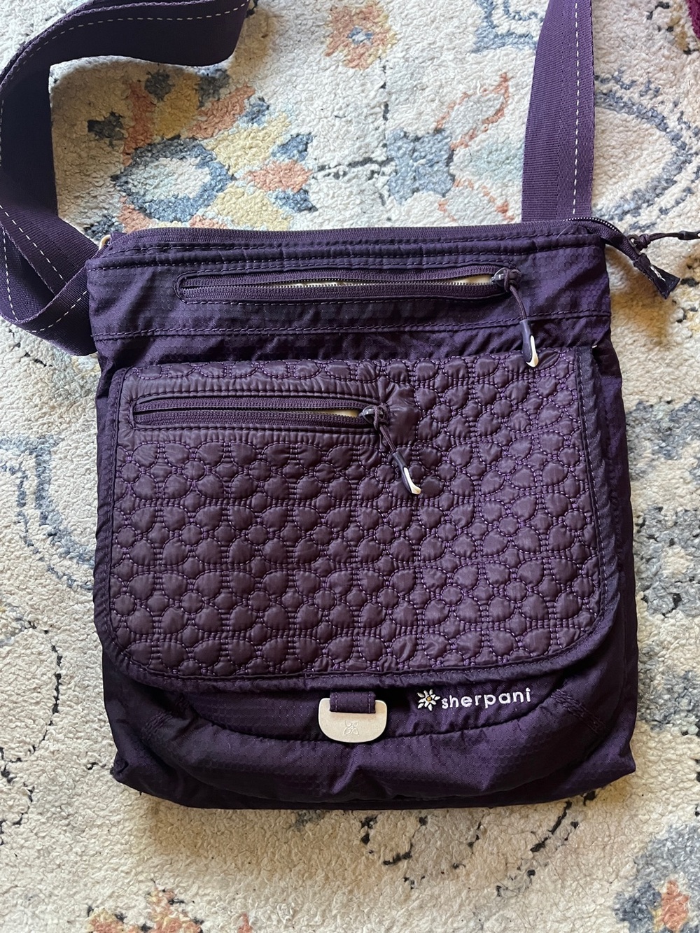 Sherpani Deep Plum Quilted Crossbody Bag - Picture 3 of 13